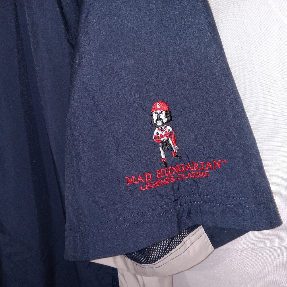 Ping Windbreaker Pullover 1/2 Snap Up Jacket Short Sleeve Men's Navy L Golf
